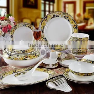 56 Pcs Brilliant Fine Bone China Colorful Dinner Set thumbnail-1