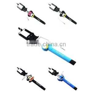 China Wholesale Cartoon Selfie Stick With Cable thumbnail-1