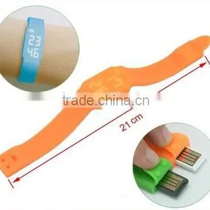 Colorful Bracelet LED Digital USB Watch 16gb USB Watch With Custom Logo thumbnail-1