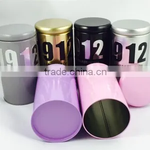 Round Coffee Tin Can With Paint Design thumbnail-2