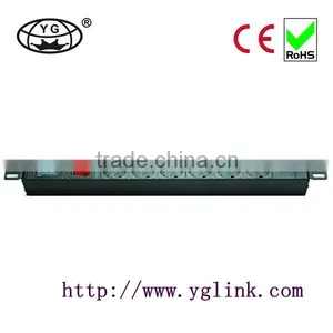 19"1U 6ways With Switch German Type PDU Cabinet PDU German Type Power Distribution Unit Rack PDU thumbnail-1