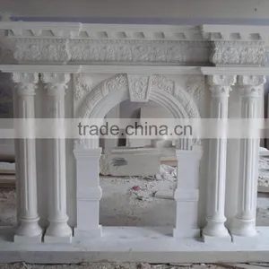 Roman Pillar Carved Fireplace Mantel Wholesale thumbnail-5