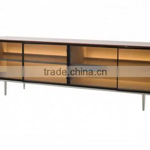 Factory Mahogany Wood Price Modern Living Room Furniture Sideboard With Warm Led Backlight thumbnail-2