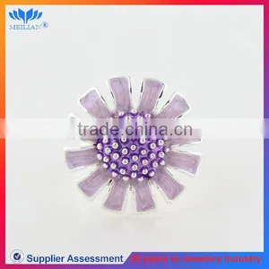 Factory Wholesale Fashion Unique Silver Purple Sunflower Cock Ring Pictures thumbnail-1