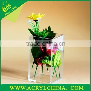 2015 Clear Acrylic Rectangle Storage Box/PMMA Desktop Flower Vase thumbnail-3