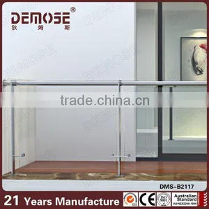 2015 Best Price Steel Pipe Stair Handrail Stair Glass Railing Prices Glass Railing thumbnail-1