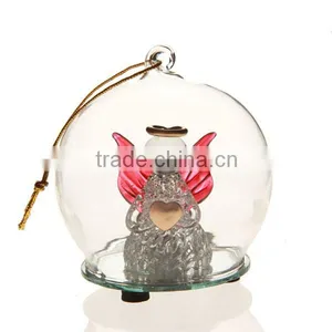 Clear Glass Ball With Colorful Angel Inside thumbnail-1