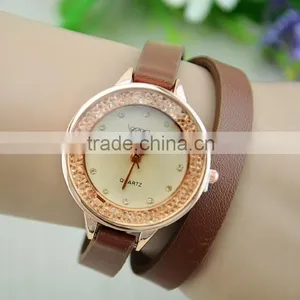 Long Strap Women Vintage Wrapped Leather Strap Quartz Watch thumbnail-3