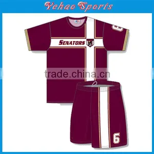 Classic Style Sublimation Maroon Color Soccer Uniform Set thumbnail-1