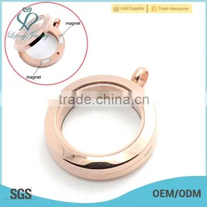 25mm Round Silver/gold/rose Gold/black Wholesale Magnet Jewelry Floating Charms Glass Lockets thumbnail-1
