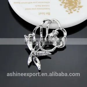 Exquisite Bridal Cute Beautiful Hollow Flower Crystal Rhinestone Brooch/handmade Rhinestone Brooch thumbnail-4