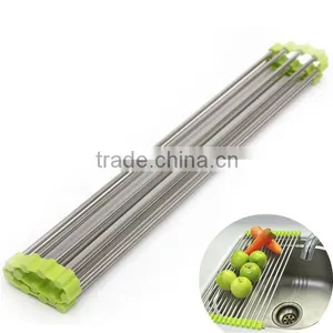 Over Sink Roll Up Dish Drying Mat / Stainless Steel Drain Rack thumbnail-3