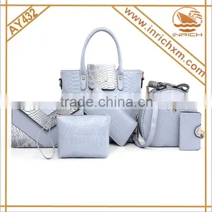 Hot Sale China Factory Price Wallet Purse 6 Pieces Women Handbag Set thumbnail-1