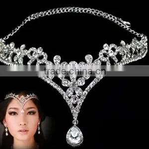 New Fashion Bridal Crystal Pendant Decorative Headband Tiara Crown Jewelry thumbnail-5