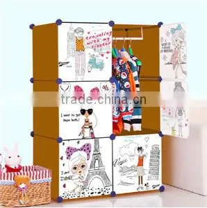2015 Hot Sell Grils Cheaper Wardrobe for Storing Clothes thumbnail-1