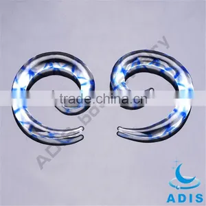 Beautiful Glass Popular Fashion Transparent Blue Ear Spirals thumbnail-4