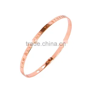 Memories Bangles With Customize Design Word 'I ALLERGIC TO STUPIDITY' With 4mm/7mm Width thumbnail-2