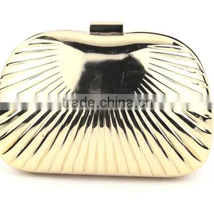 Women's Fashion Bag Unique Design Gold Metal Clutch thumbnail-1