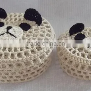 Crochet Animal Molded Basket - Panda thumbnail-2