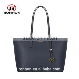 Lady Tote PU Leather Bag With Golden Metal Ornamental thumbnail-6