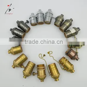 Retro Vintage Edison E26 E27 Screw Brass Holder Lamp Bulb Holder Pendant Lighting Socket thumbnail-1