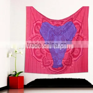 Ethnic Good Luck Indian Elephant With Lotus Mandala Home Decor Hippie Wall Art Bohemian Wall Hanging Tapestry thumbnail-1