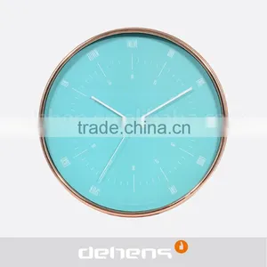 DEHENG 12 Inch Rose Golden Plastic Wall Clock thumbnail-2