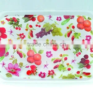 Transparent Plastic Flower Design Large Plate thumbnail-1