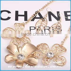 Africa Bridal Wedding Gift Jewelry Elegant Fashion Flower Necklace Jewelry Sets thumbnail-4