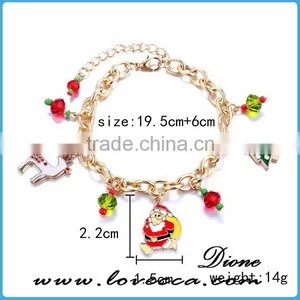 Fashion Design Various Colorful Charm Bracelet ,snowman,deer,XMAS Tree Charms thumbnail-3