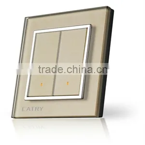 CATRY Two Gang Crystal Glass Electrical Switch,NEW STYLE SWITCH thumbnail-1