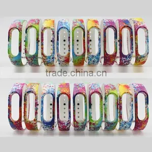 Beautiful Pattern Silicone Belt Strap for Xiaomi Miband 1s 1A for Mi Band 2 Smart Wristband for Miband 2 Bracelet thumbnail-2