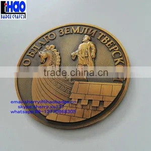 Customized 3D Logo Antique Copper Metal Souvenir Coin Token thumbnail-4