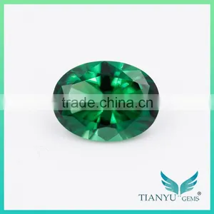 Synthetic Sapphire Nanosital #2092 Color Green Oval Cut for Sale thumbnail-1
