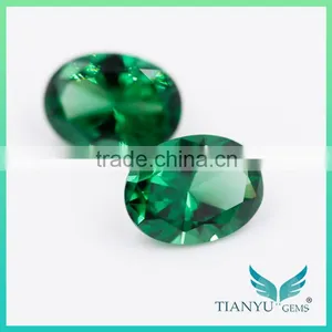 Synthetic Sapphire Nanosital #2092 Color Green Oval Cut for Sale thumbnail-3