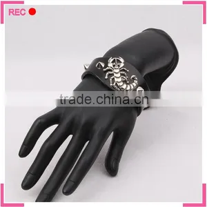 Men Bracelet Leather With Scorpion Decoration, Boys Bangles and Bracelets thumbnail-3