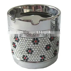 Table Metal Ashtray Be Covered With Crystal Round Ashtray thumbnail-1