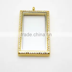 Rectangular Glass Lockets Made of 316L Stainless Steel Wholesale thumbnail-6