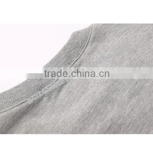 Men's Printed Round Neck Grey-Melange Fleece Sweater thumbnail-5