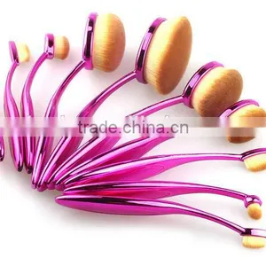 New Hot Sale10pcs Makeup Brushes Set Eyeshadow Foundation Blush Cosmetic Brush Rose Red Fashionable Oval Makeup Brush Tools thumbnail-2