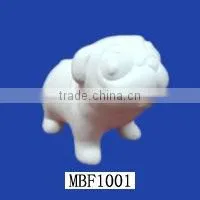 Bulldog Figurine Unpainted Bisque Ceramics thumbnail-1