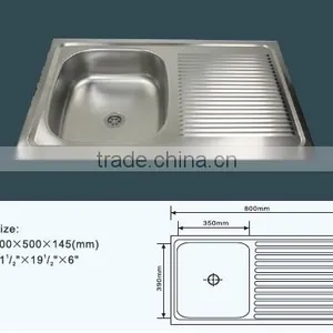 80x50cm Rectangular Bowl Shape and Stainless Steel Kitchen Sink thumbnail-2