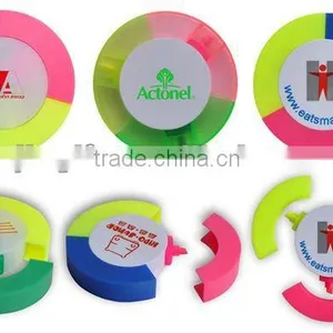 3 in 1 Circle Round Shaped Geometric Figures Promotional Highlighter Pen With Shapes for Promotion/Highlighter Marker thumbnail-2