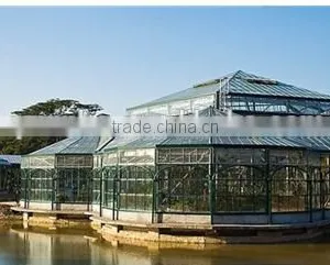 Automic Hot Dip Galvanzied Steel Structure Glass Covered Greenhouse thumbnail-1