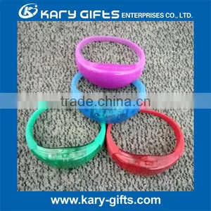 LED Voice Control or Motion Sensor Flashing Silicone Bracelets Wristbands thumbnail-4