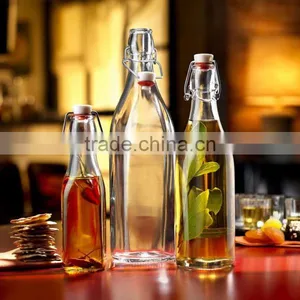 Classic High Quality 1L Glass Beverage Bottles With Clip Wholesale thumbnail-3