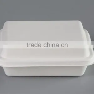 Biodegradable Sugarcane 800ml Food Container With Lid HR18 thumbnail-3