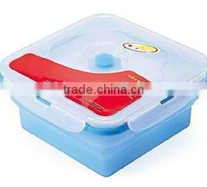 Food Grade Portable Convenient Collapsible Houseware Silicone Foldable Lunch Box thumbnail-1