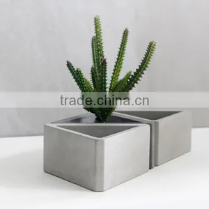 Triangle Shape Plain Concrete Interior Waterproof Bare Concrete Flower Pot thumbnail-2