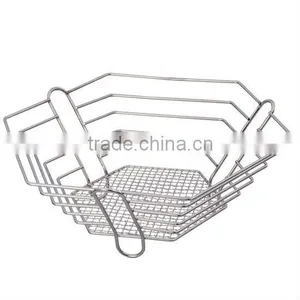 Vintage Metal Wrought Iron Leaf Ivy Wire Flower Basket Fruit Basket With Chrome Plated thumbnail-1